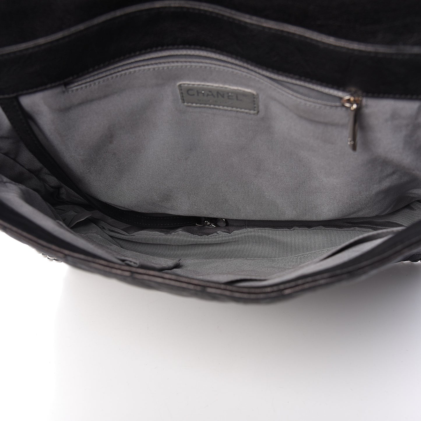 Washed Lambskin Quilted Maxi Chain Around Flap Black