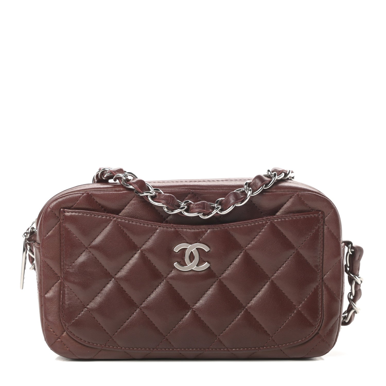 Chanel Lambskin Quilted Timeless Camera Case Burgundy 1 of 11