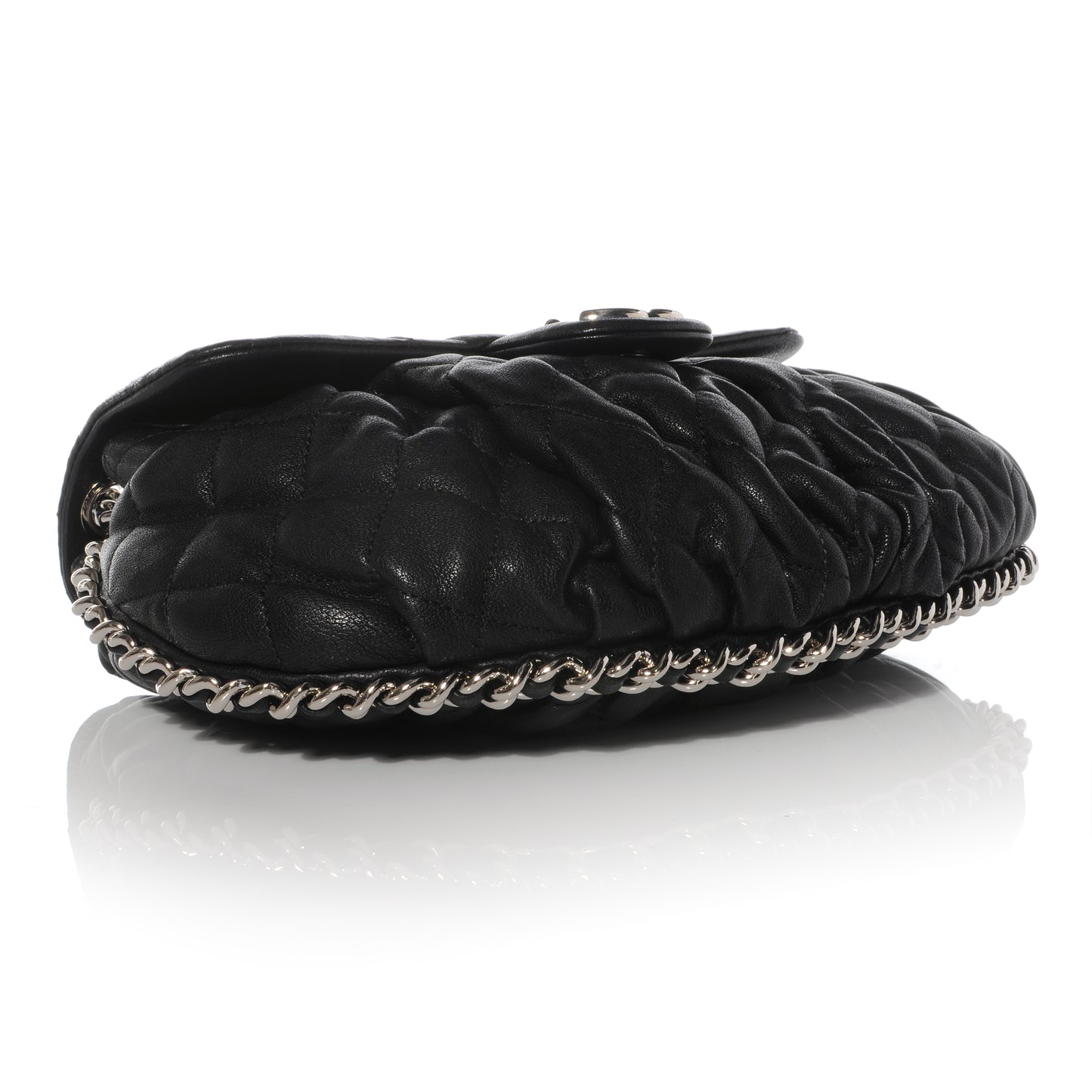 Lambskin Chain Around Medium Messenger Bag Black