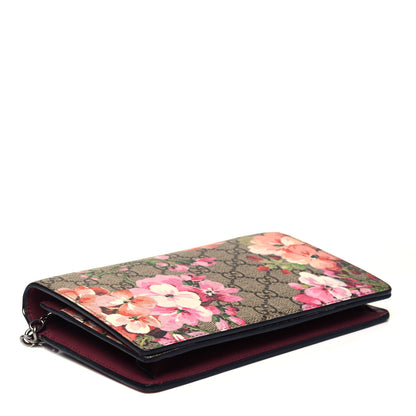 Gucci GG Supreme Monogram Blooms Chain Wallet Beige Multicolor Dry Rose 4 of 8