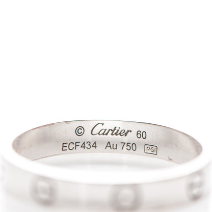 Cartier 18K White Gold 4mm LOVE Wedding Band Ring 60 9 3 of 4
