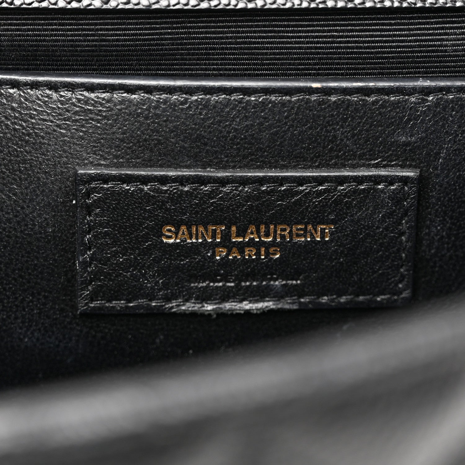 Saint Laurent Grain De Poudre Textured Mixed Matelasse Triquilt Medium Monogram Satchel Black 6 of 13