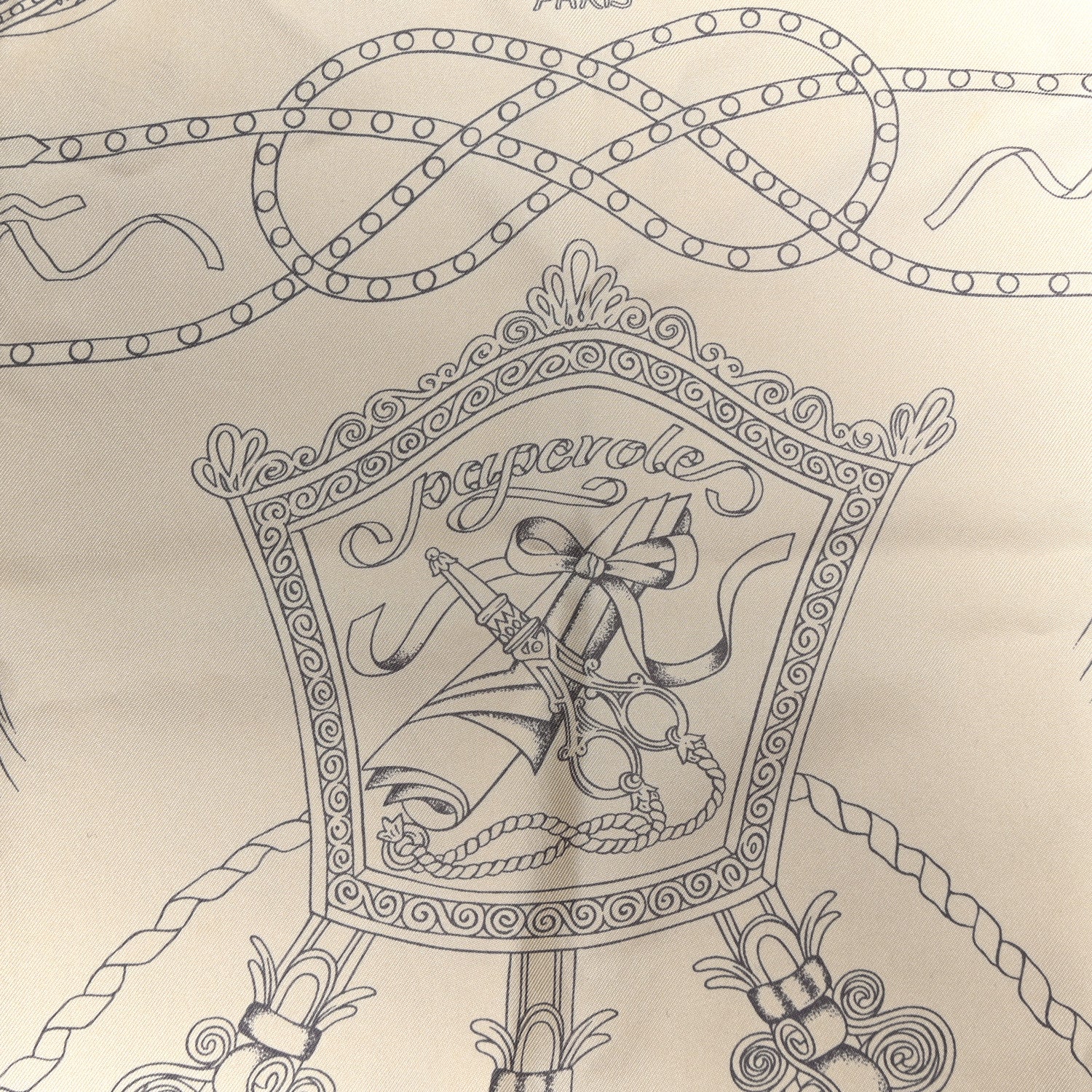 Hermes Silk Paperoles Scarf 90 Beige 10 of 12