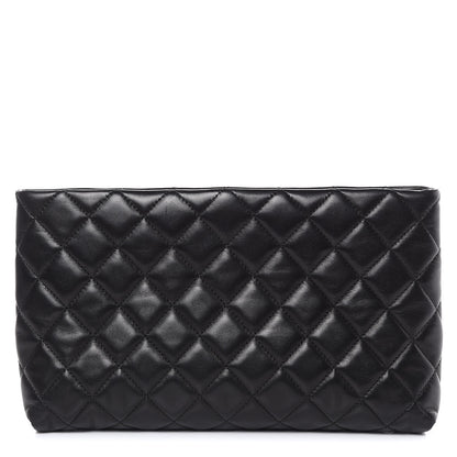 Chanel Lambskin Quilted Clutch Black 1 of 9