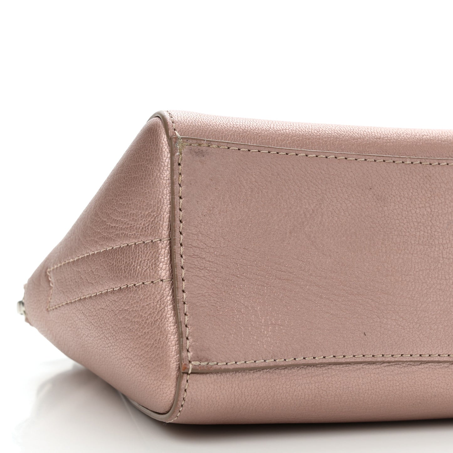 Metallic Sugar Goatskin Small Antigona Beauty Wristlet Light Pink