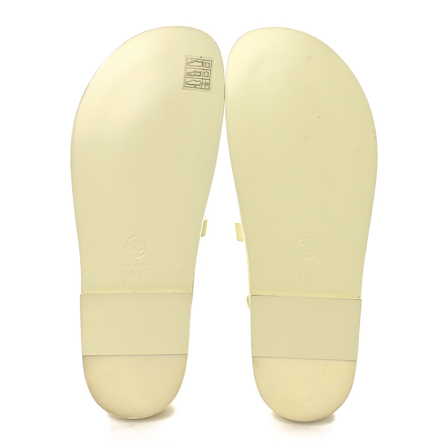 Chanel Lambskin Crystal CC Velcro Dad Sandals 39.5 Light Yellow 6 of 10
