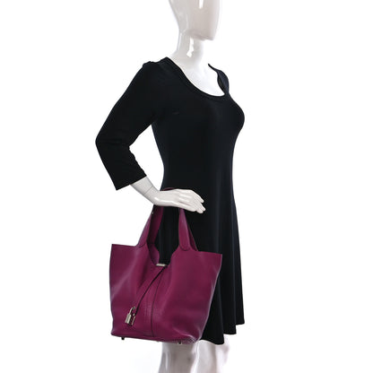 Hermes Taurillon Clemence Picotin Lock 26 GM Cyclamen 2 of 12