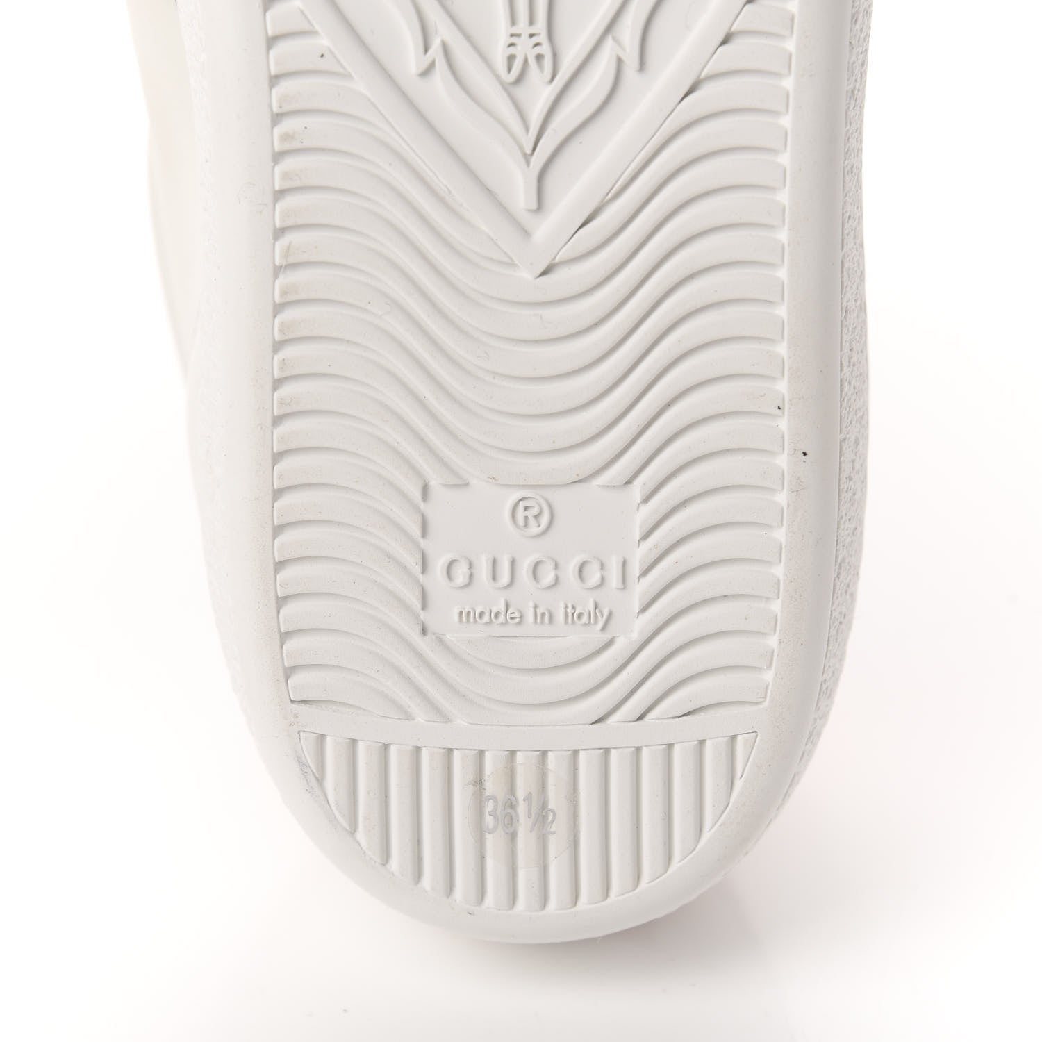 Gucci Calfskin Ayers Crystal Web Pineapple Embroidered Womens New Ace Sneakers 36.5 White 7 of 10