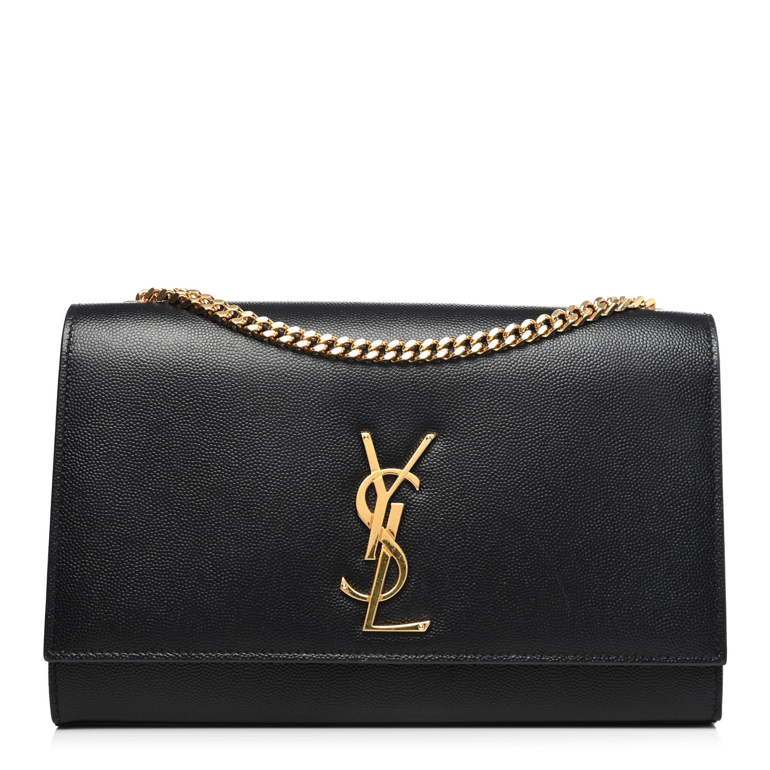 Saint Laurent Grain De Poudre Medium Classic Monogram Kate Satchel Black 1 of 4