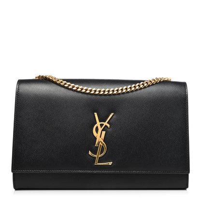 Saint Laurent Grain De Poudre Medium Classic Monogram Kate Satchel Black 1 of 4