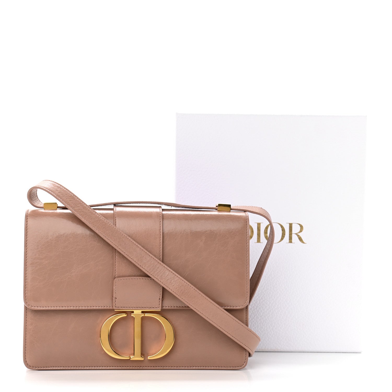 Christian Dior Shiny Crinkled Lambskin 30 Montaigne Flap Bag Fard 11 of 11
