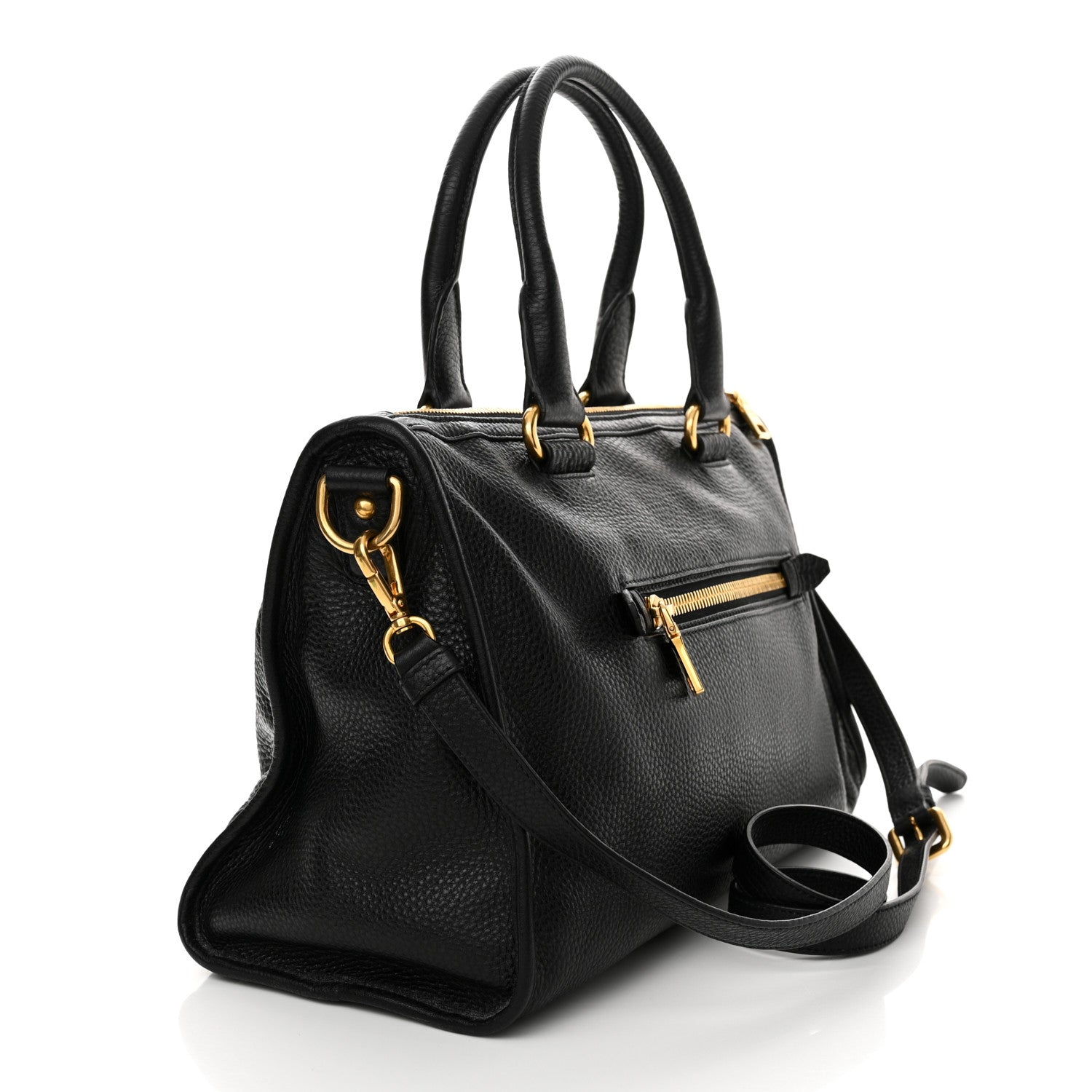 Prada Vitello Daino Shopping Satchel Black 3 of 10