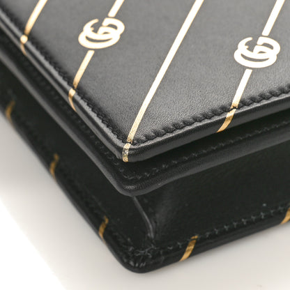Gucci Calfskin Diagonal GG Mini Chain Wallet Black Gold 7 of 10
