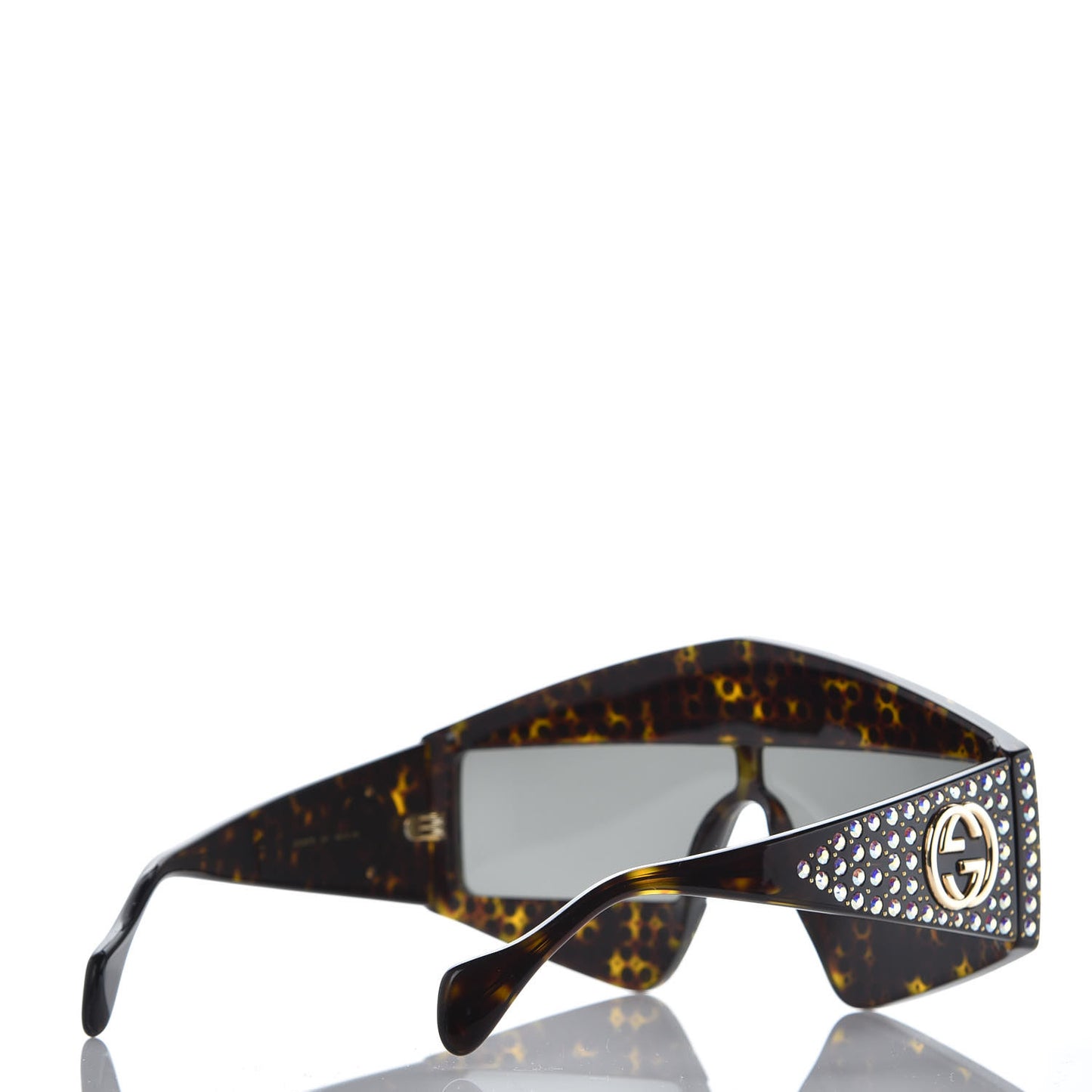 Crystal Rectangular Frame Sunglasses GG0357S Tortoiseshell