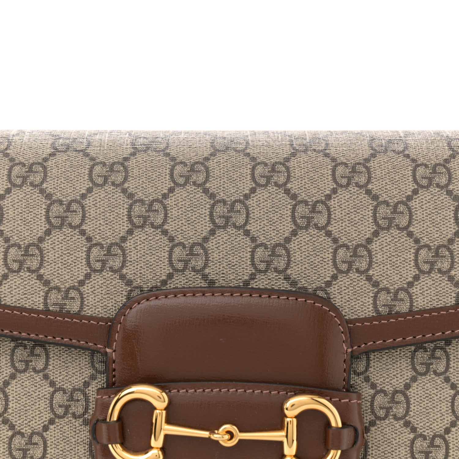 Gucci GG Supreme Monogram Horsebit 1955 Shoulder Bag Beige Brown Sugar 8 of 13