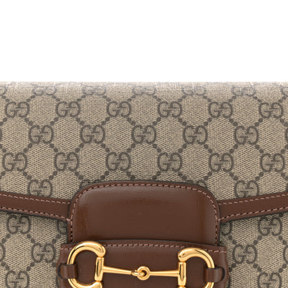 Gucci GG Supreme Monogram Horsebit 1955 Shoulder Bag Beige Brown Sugar 8 of 13