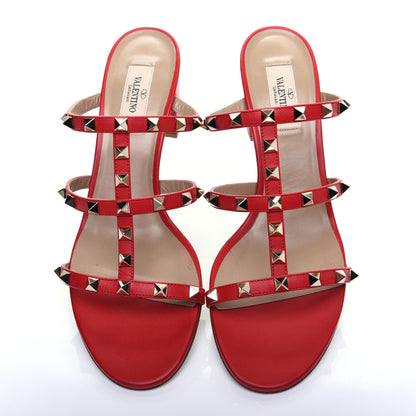 Valentino Garavani Calfskin Rockstud 60mm Caged Slide Sandals 41 Rosso Valentino 8 of 13