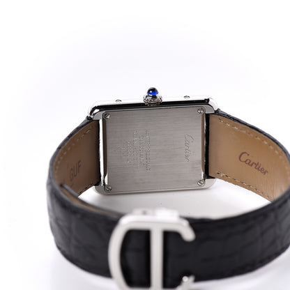 Cartier Stainless Steel Alligator 24mm Tank Solo Quartz Watch 5 of 7