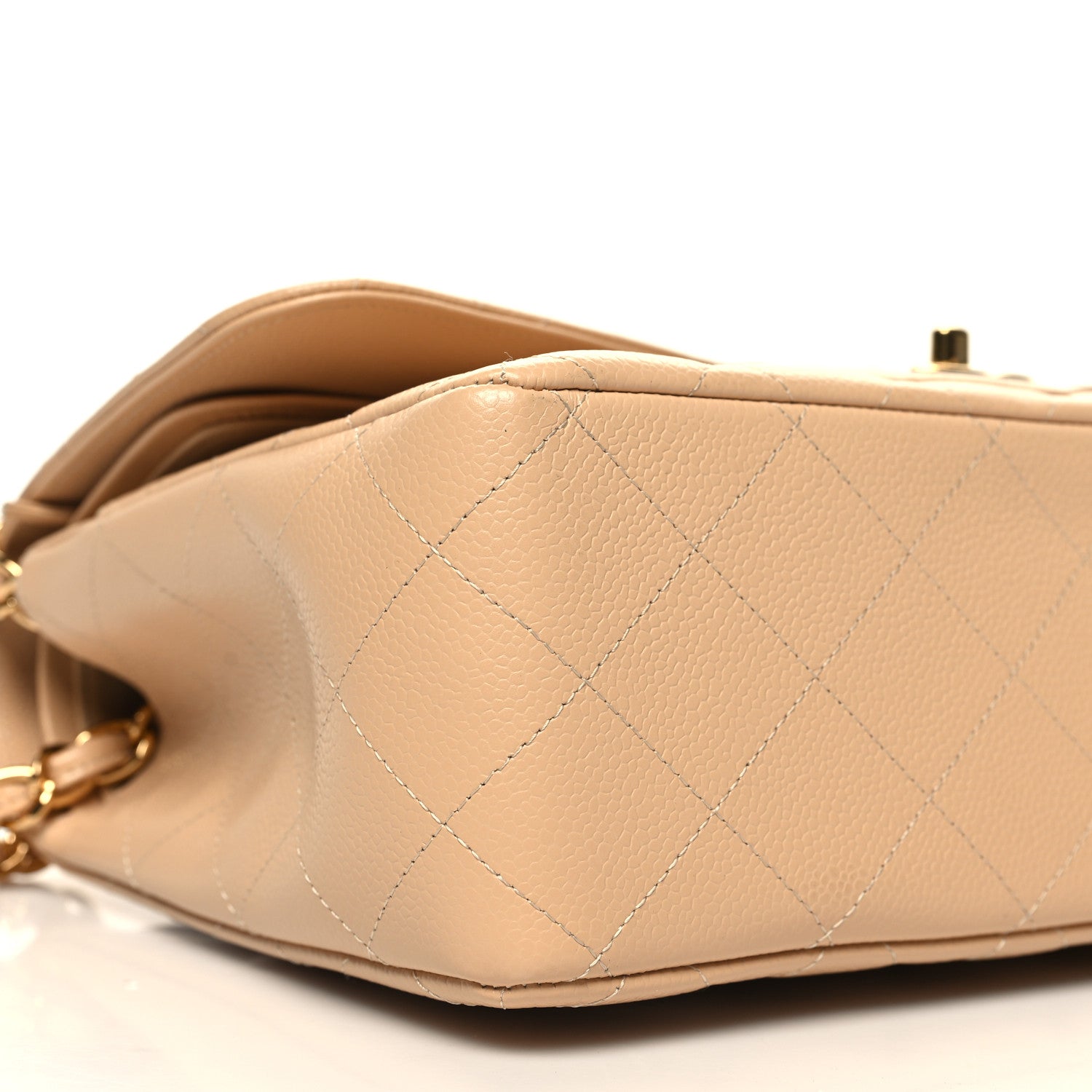 Chanel Caviar Quilted Jumbo Double Flap Light Beige 9 of 10