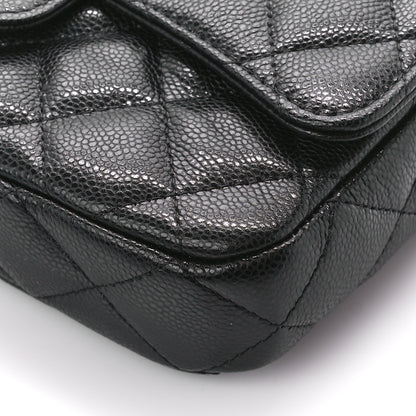 Chanel Caviar Quilted Flap Phone Holder With Chain Black 12 of 13