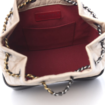 Chanel Aged Calfskin Quilted Small Gabrielle Backpack Beige Black 4 of 10