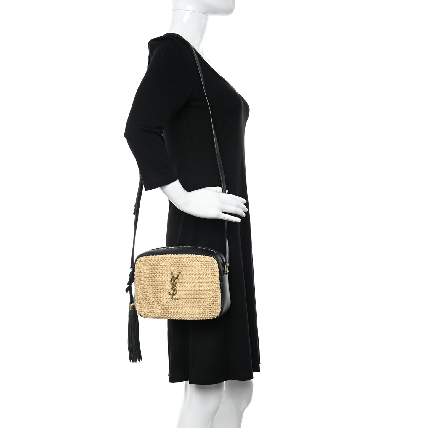 Raffia Canvas Monogram Lou Camera Bag Naturel