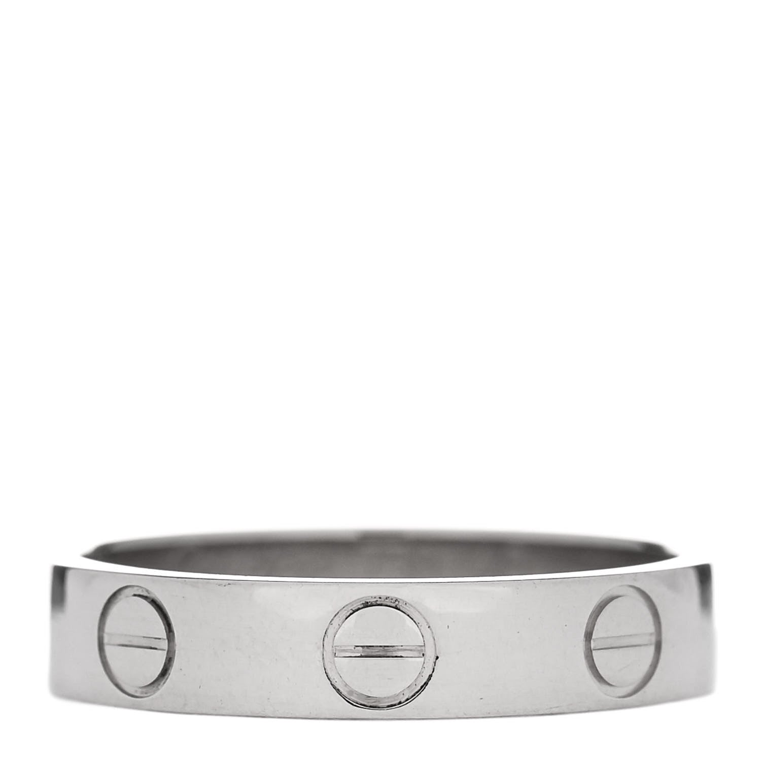 Cartier 18K White Gold 3.5mm LOVE Wedding Band Ring 49 5 1 of 5