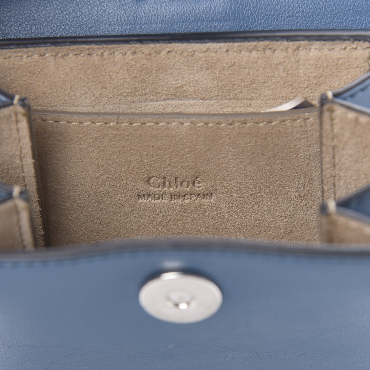 Suede Calfskin Mini Faye Bracelet Bag Vinyl Blue