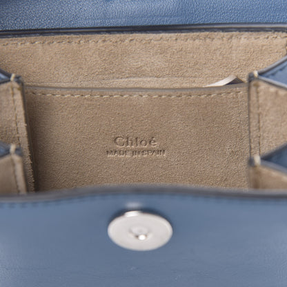 Chloe Suede Calfskin Mini Faye Bracelet Bag Vinyl Blue 6 of 10
