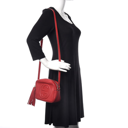 Gucci Pebbled Calfskin Small Soho Disco Bag Tabasco Red 3 of 17