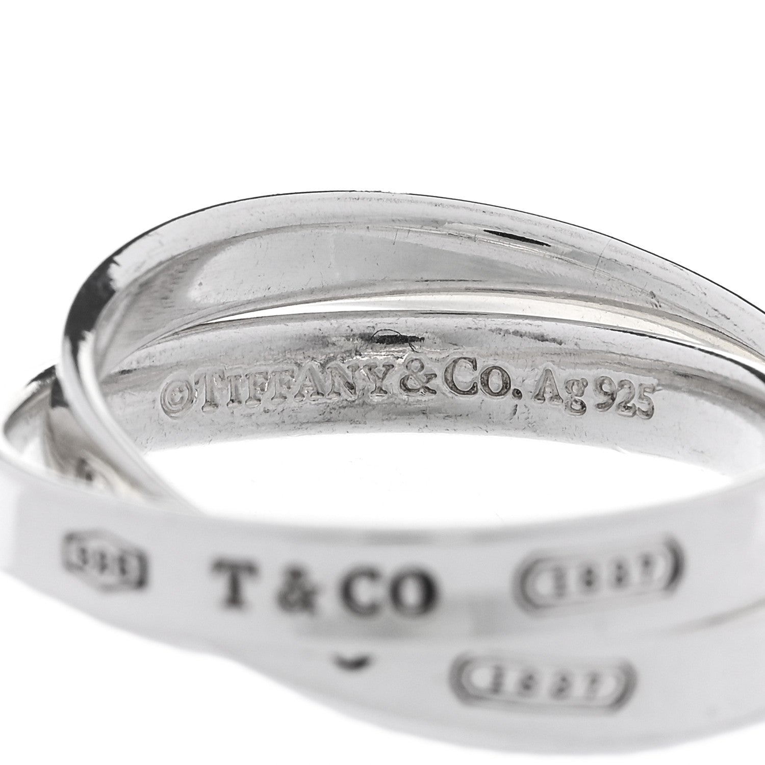Tiffany Sterling Silver 1837 Interlocking Circles Ring 60 9 4 of 5