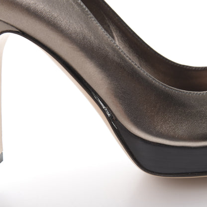 Gucci Metallic Nappa Hollywood Peep Toe Pumps 39.5 Sasso 11 of 12