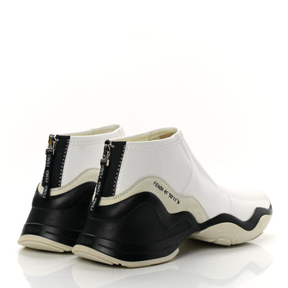 Fendi Vernice High-Tech Womens FFluid Zip Up Sneakers 40 White Black 4 of 11