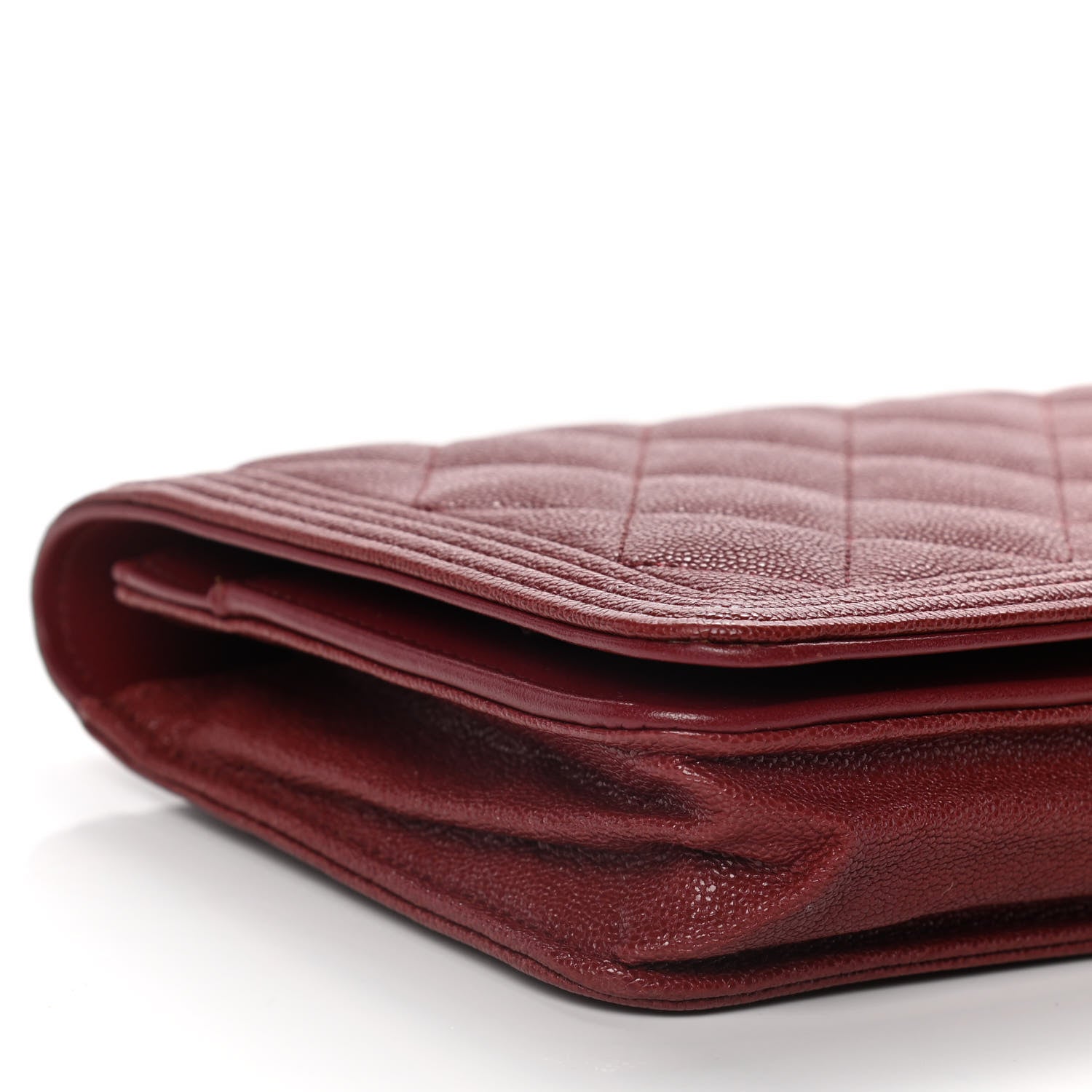 Chanel Caviar Quilted Boy Wallet On Chain WOC Red 9 of 16