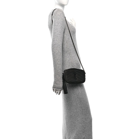 Grain De Poudre Matelasse Monochrome Monogram Mini Lou Camera Bag Black