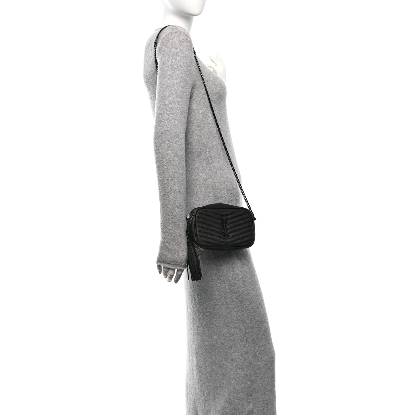 Grain De Poudre Matelasse Monochrome Monogram Mini Lou Camera Bag Black