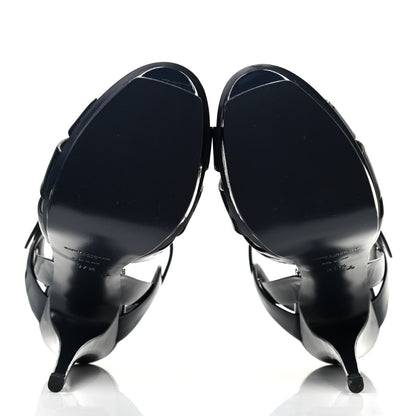 Saint Laurent Patent Tribute 105 Platform Sandals 37.5 Deep Marine 5 of 7