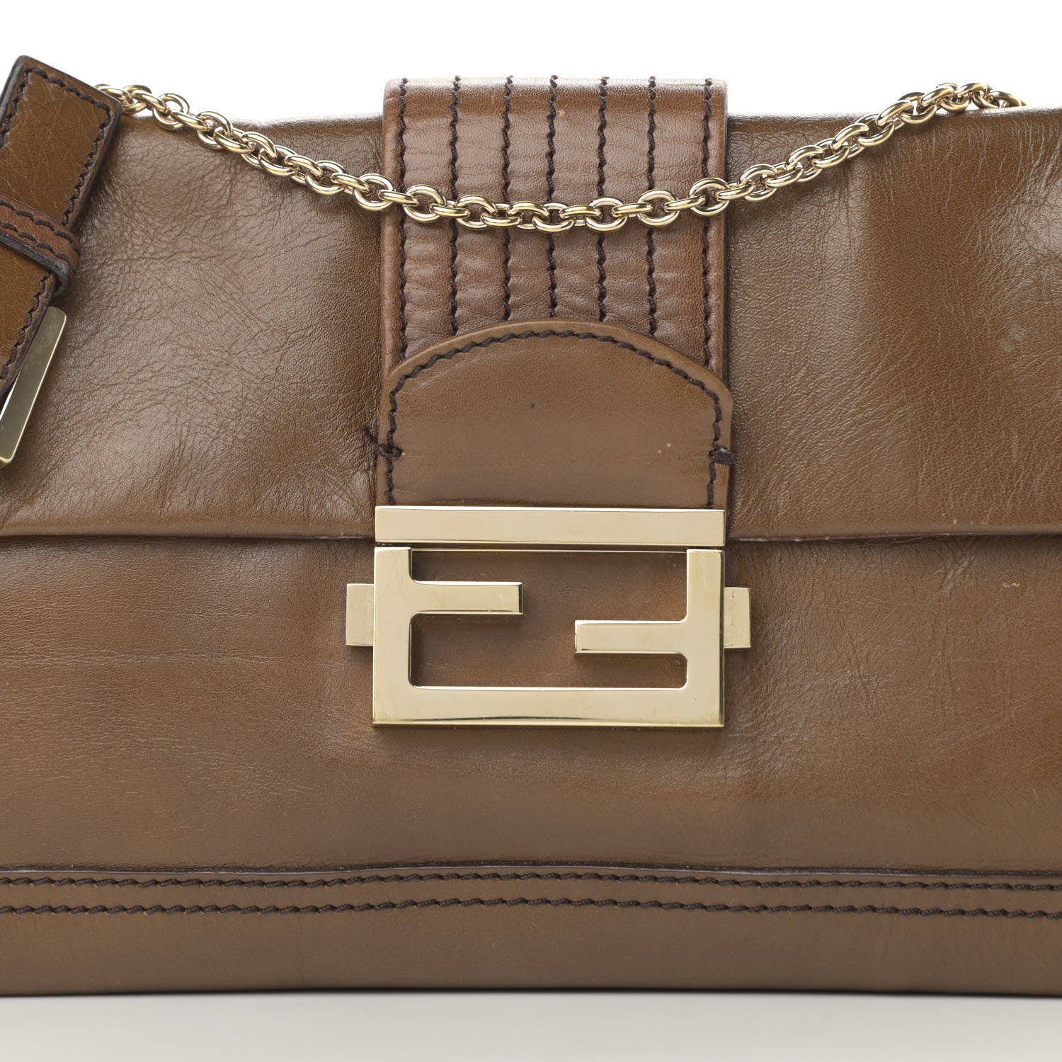 Fendi Vitello Acqua Maxi Baguette Bag Saddler 7 of 16