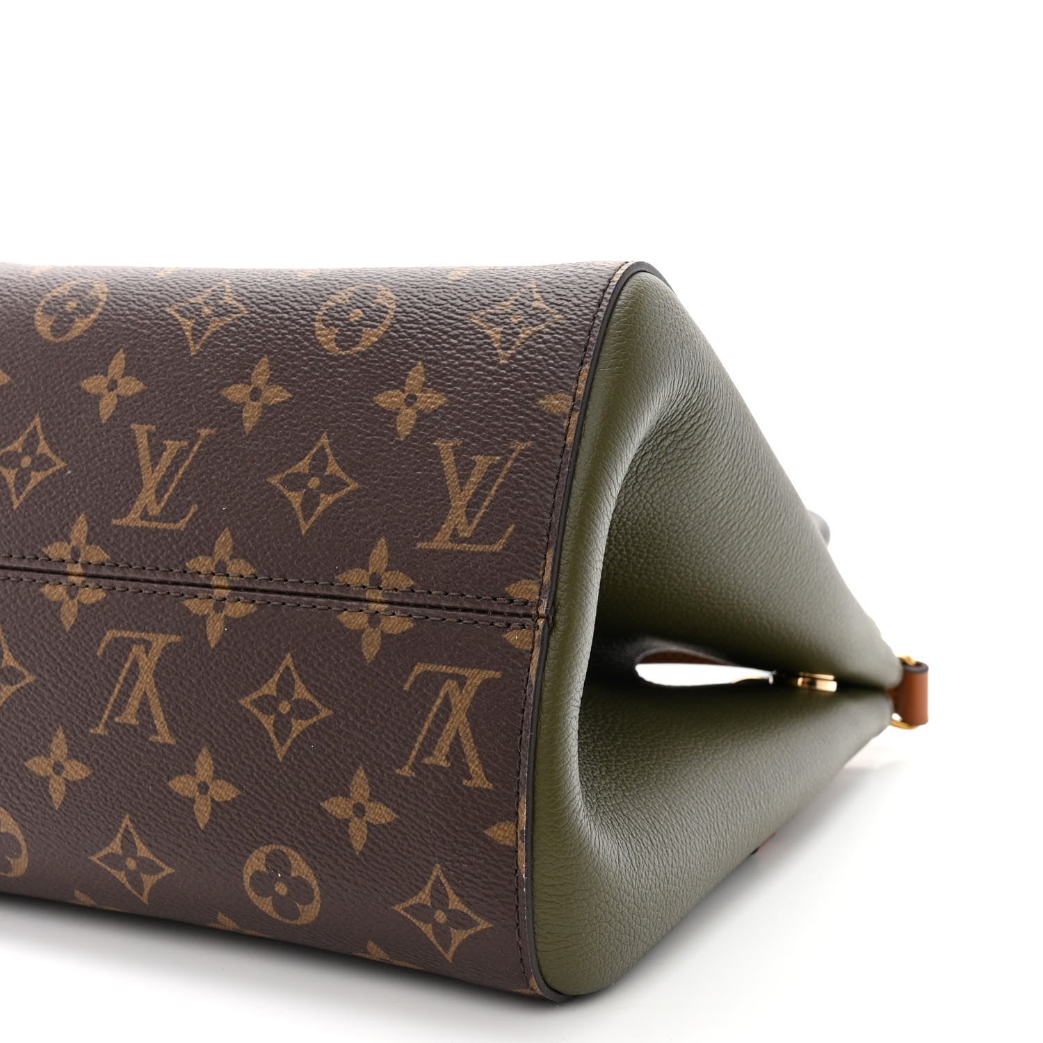 Louis Vuitton Calfskin Monogram Fold Tote PM Cream Khaki Black 9 of 9