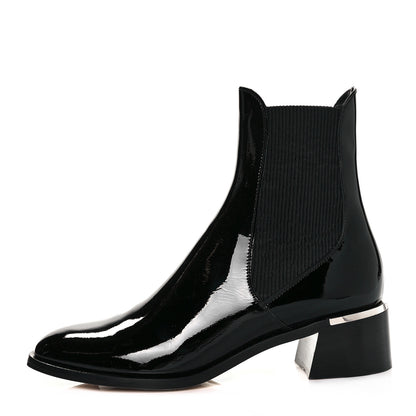 Jimmy Choo Shiny Nappa Rourke 45 Ankle Boots 41 Black 1 of 8