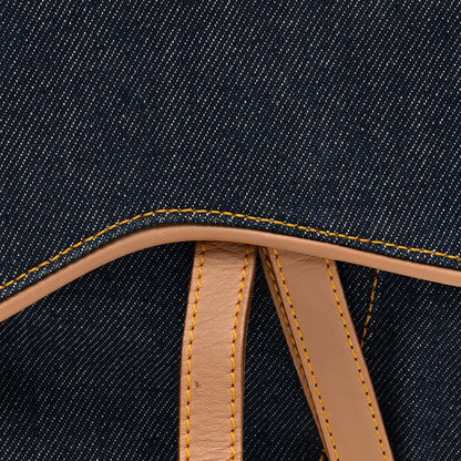 Christian Dior Denim Calfskin Saddle Bag Blue 8 of 10