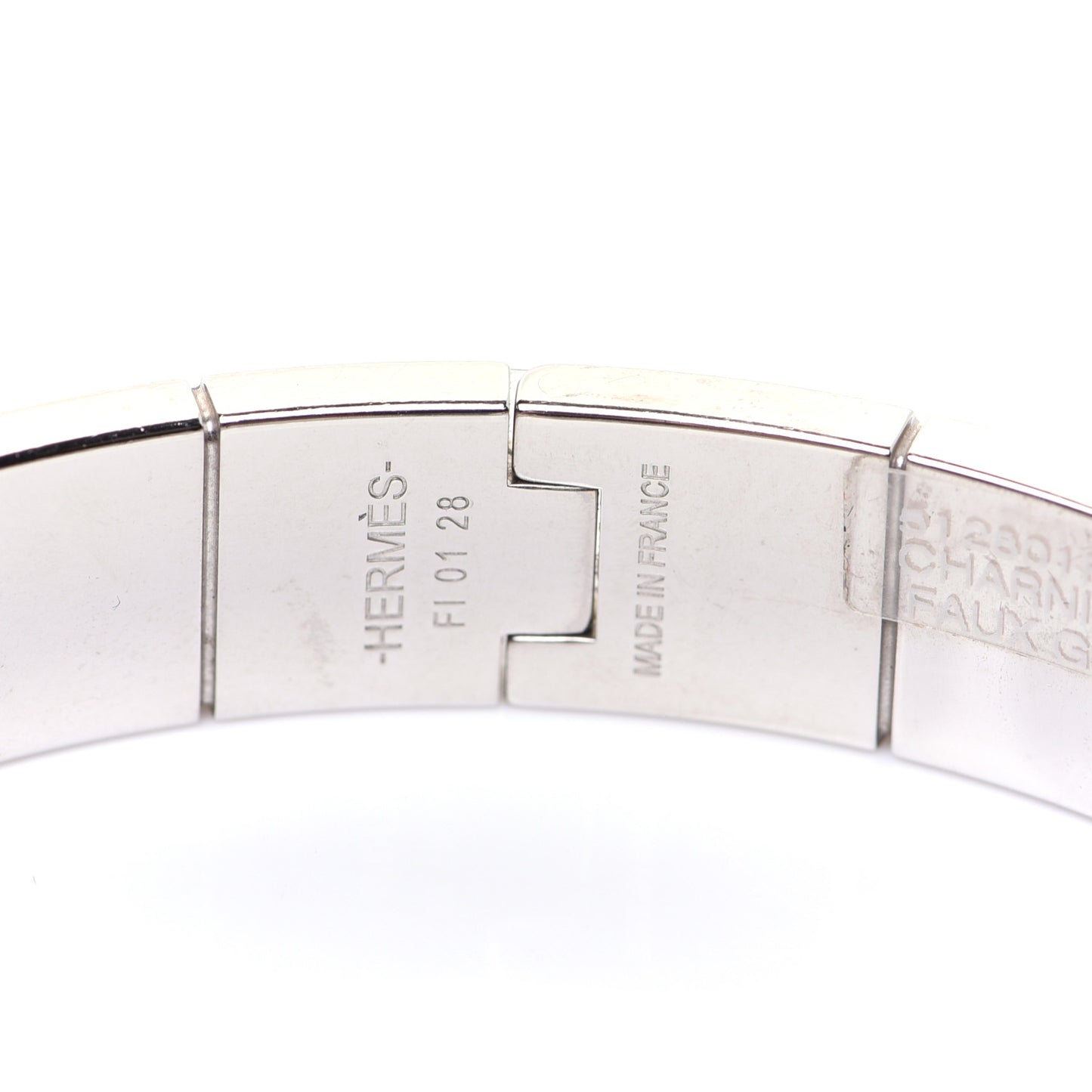 Enamel Printed Narrow Washington's Carriage Tattoo Hinged Bracelet S Faux Gris
