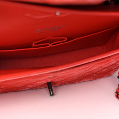 Chanel Velvet Quilted Medium Double Flap Coral 4 of 9