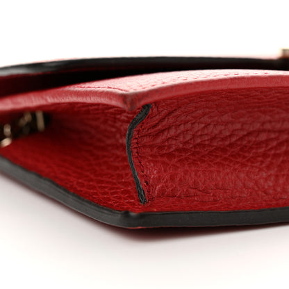 Gucci Dollar Calfskin Interlocking G Chain Wallet Red 9 of 13