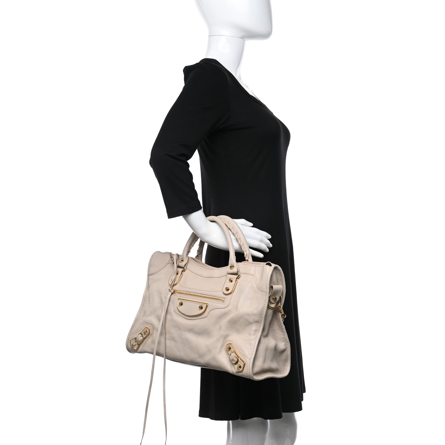Balenciaga Chevre Gold Hardware Metallic Edge City Beige Praline 2 of 11