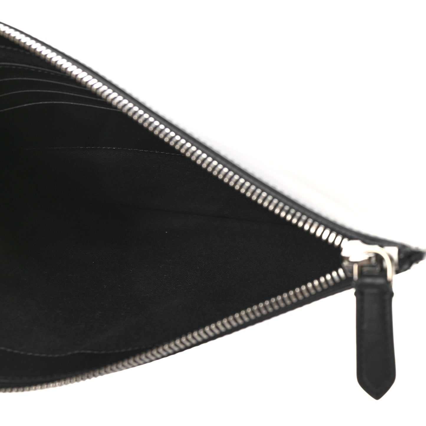 Smooth Calfskin TB Patch Zip Pouch Black Multicolor