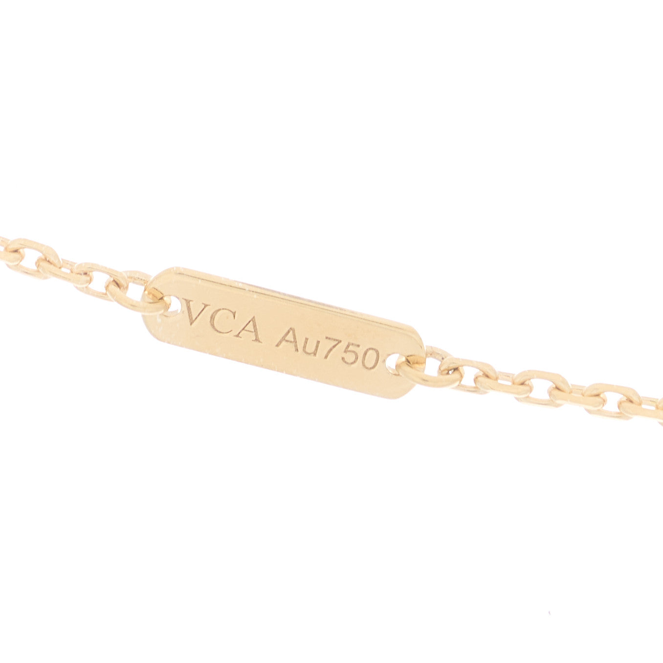18K Yellow Gold Black Onyx Vintage Alhambra Pendant Necklace