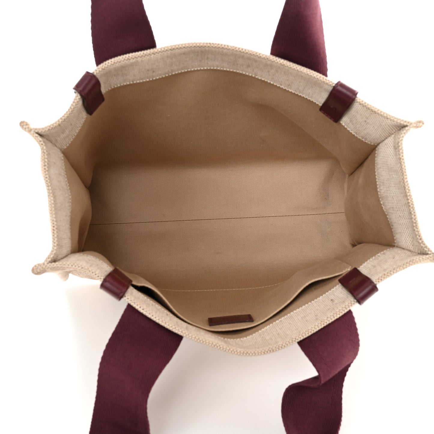 Cotton Calfskin Medium Woody Ribbon Tote Burgundy