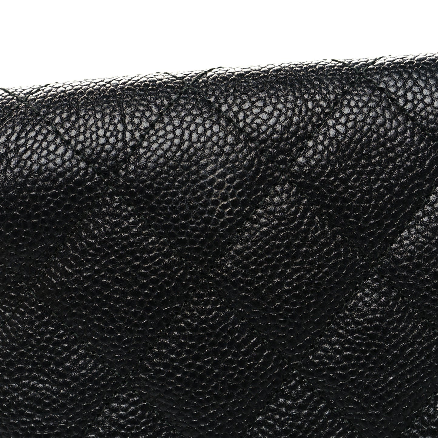 Caviar Quilted Filigree Flap Pouch Black