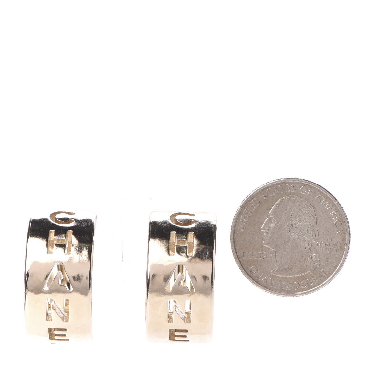 Chanel Metal Bow-tiful CC Hoop Clip On Earrings Gold 2 of 5